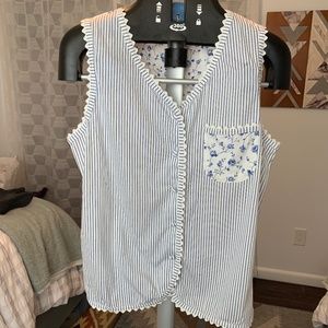 Earth Angels | Blue Print Floral Pajama Set S M